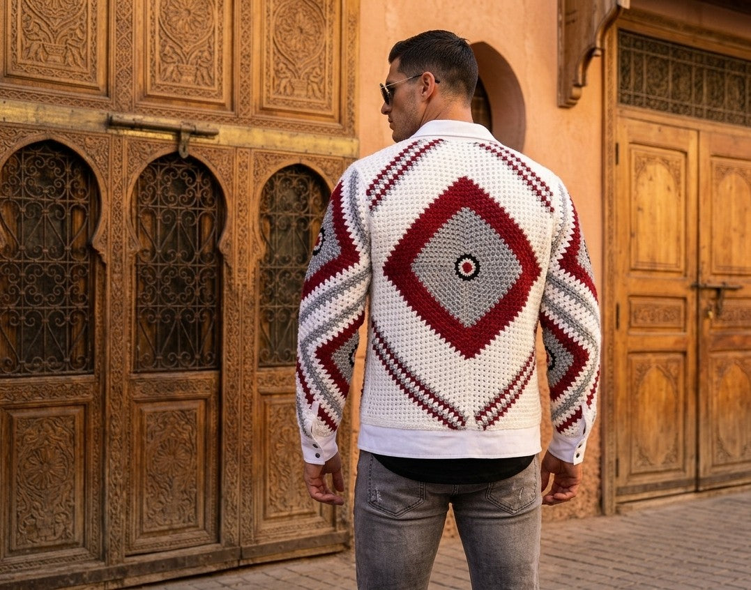 Jacket crochet géométrique