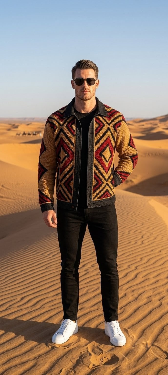 Jacket crochet berbère